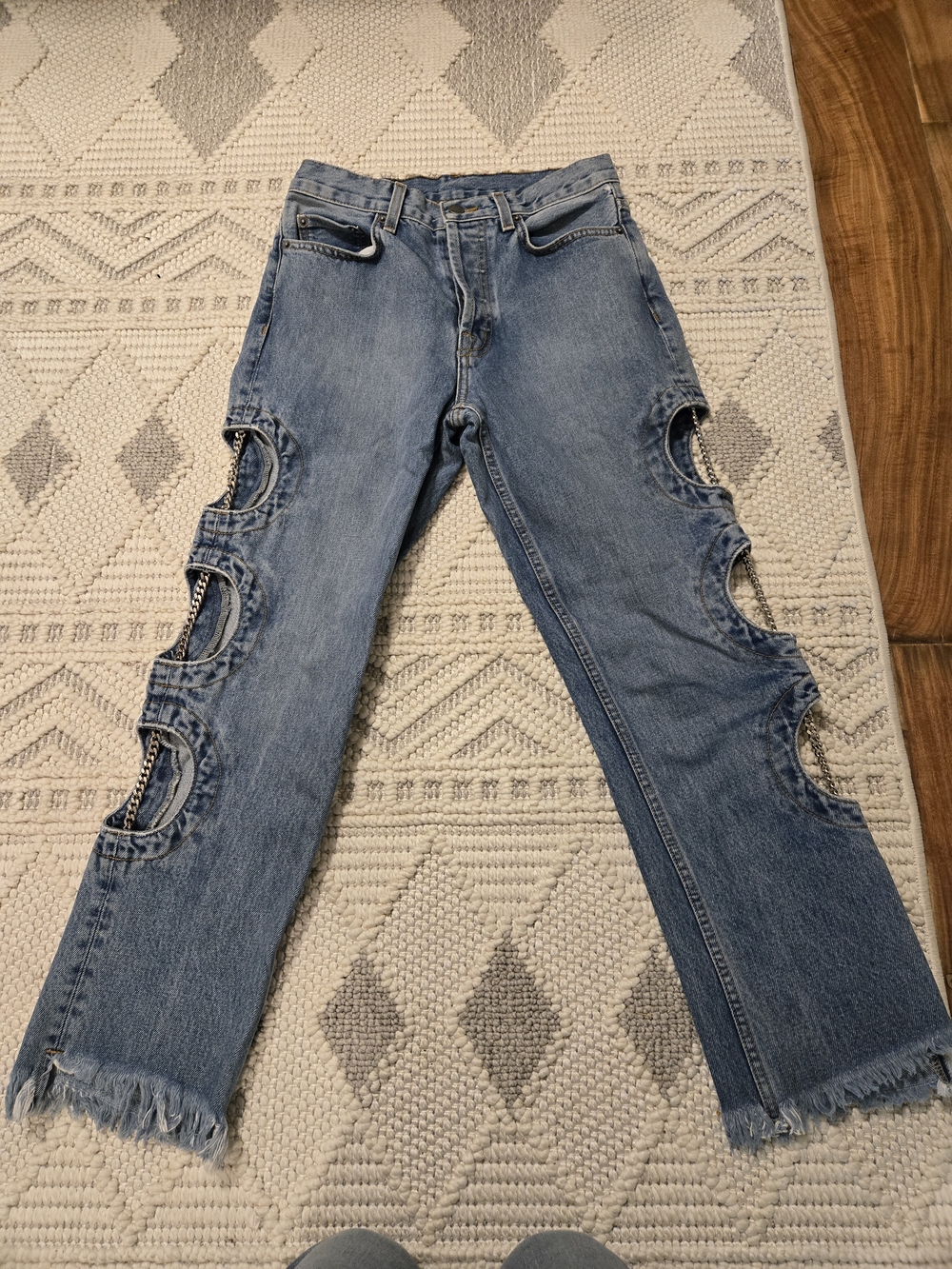 Carmar Light Blue Jeans with Circular Cutout Side Details